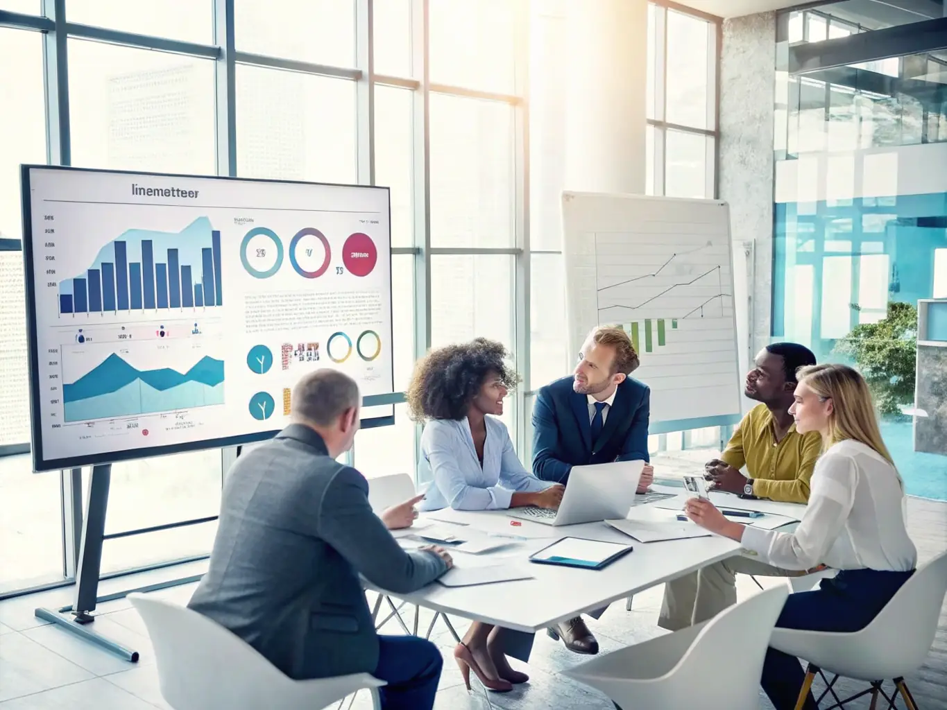 A diverse team of healthcare professionals is engaged in a collaborative discussion, facilitated by a leader who is actively listening and providing guidance, representing enhanced communication strategies.