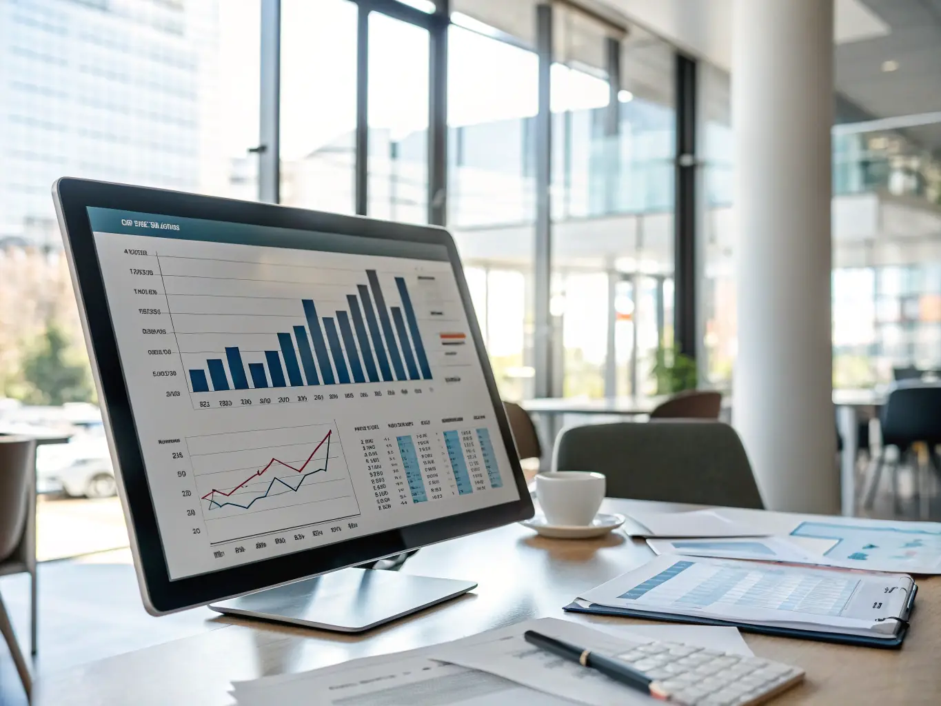 A graph showing upward trends in profitability and revenue, illustrating the positive financial impact of investing in leadership development within the organization.